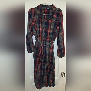 Womens Plaid Midi Dress Size-1X 14-16
